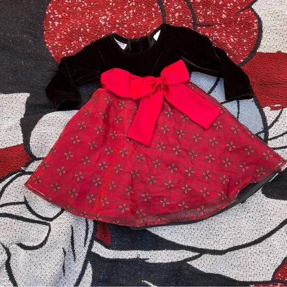 blueberi boulevard holiday dresses NWT BLUEBERi Boulevard BLKRED Girl's Holiday Dress Size 6X Long Sleeve SEE  PICS
